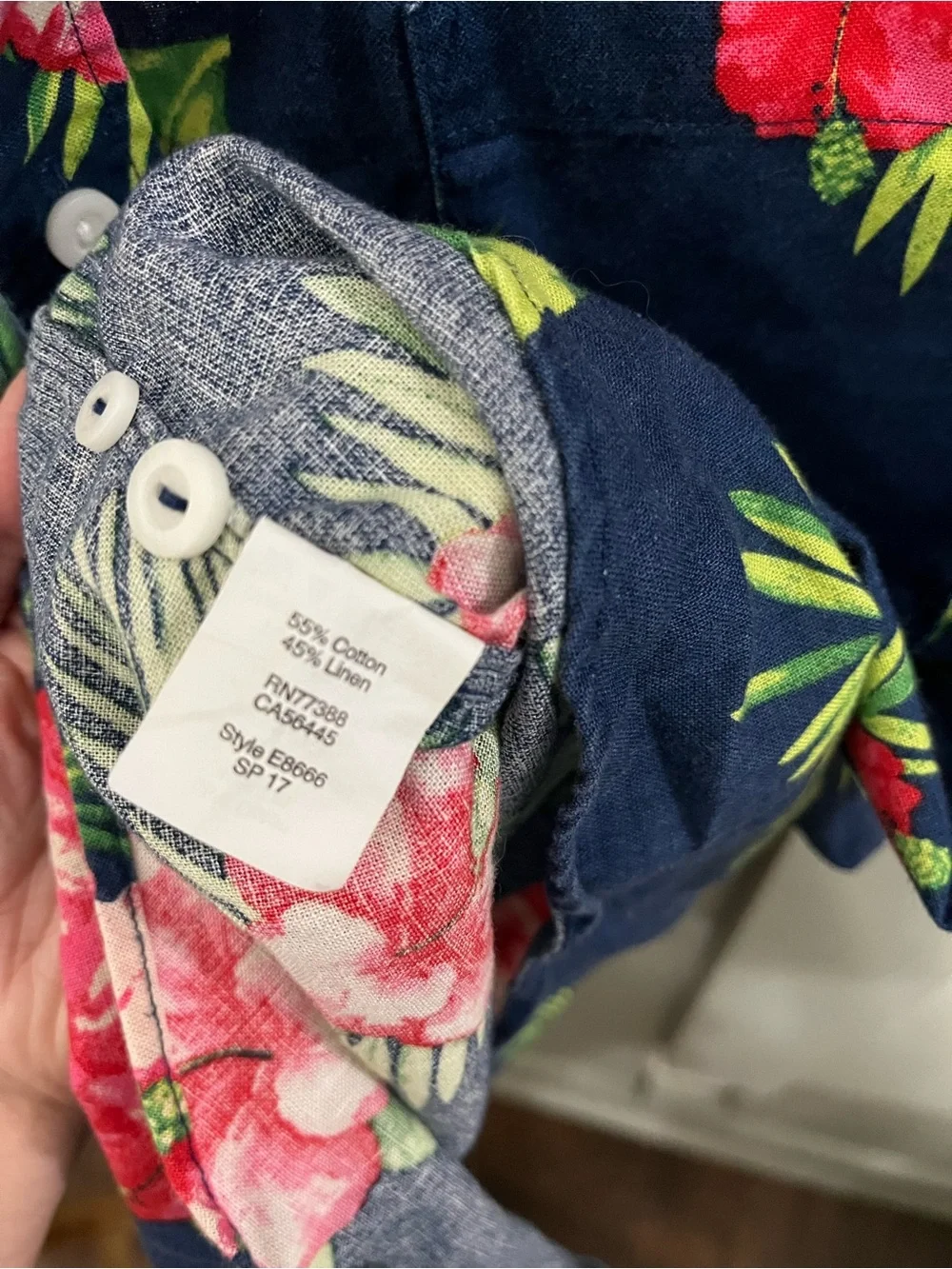 Men's J.Crew Navy Floral Button-Up short sleeve shirt